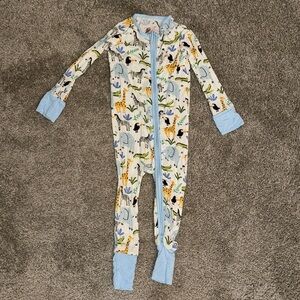 Kids Animal Print Pajamas - Blue and White